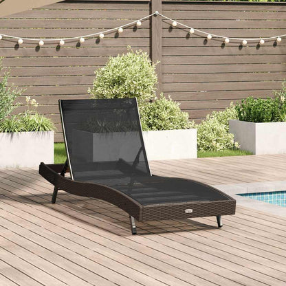Liegestuhl 1-Person 70 x 197 x 82 cm Poly Rattan, Metall