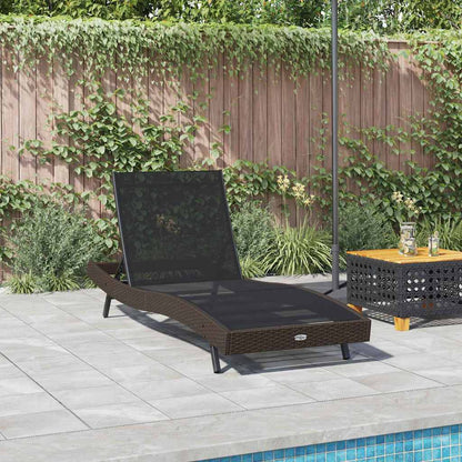 Liegestuhl 1-Person 70 x 197 x 82 cm Poly Rattan, Metall
