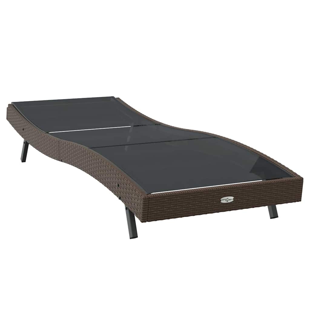 Liegestuhl 1-Person 70 x 197 x 82 cm Poly Rattan, Metall