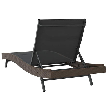 Liegestuhl 1-Person 70 x 197 x 82 cm Poly Rattan, Metall