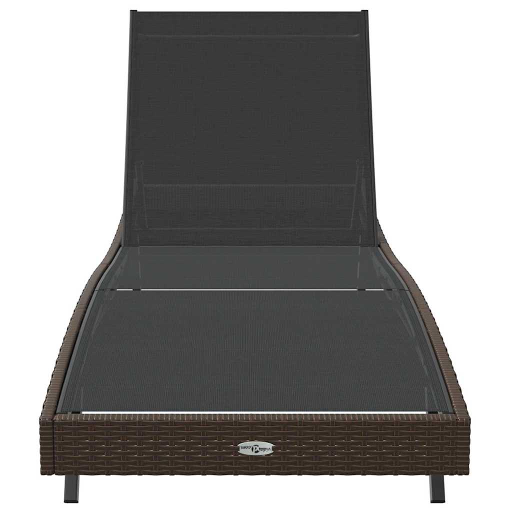 Liegestuhl 1-Person 70 x 197 x 82 cm Poly Rattan, Metall