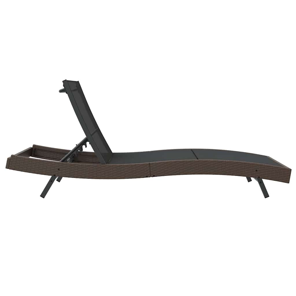 Liegestuhl 1-Person 70 x 197 x 82 cm Poly Rattan, Metall