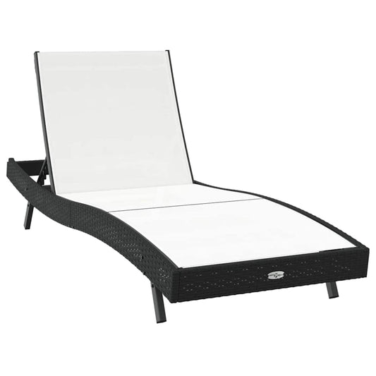 Liegestuhl 1-Person Schwarz und Weiß 70 x 197 x 82 cm