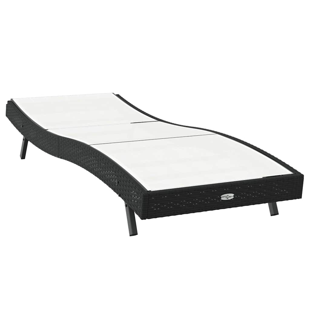 Liegestuhl 1-Person Schwarz und Weiß 70 x 197 x 82 cm