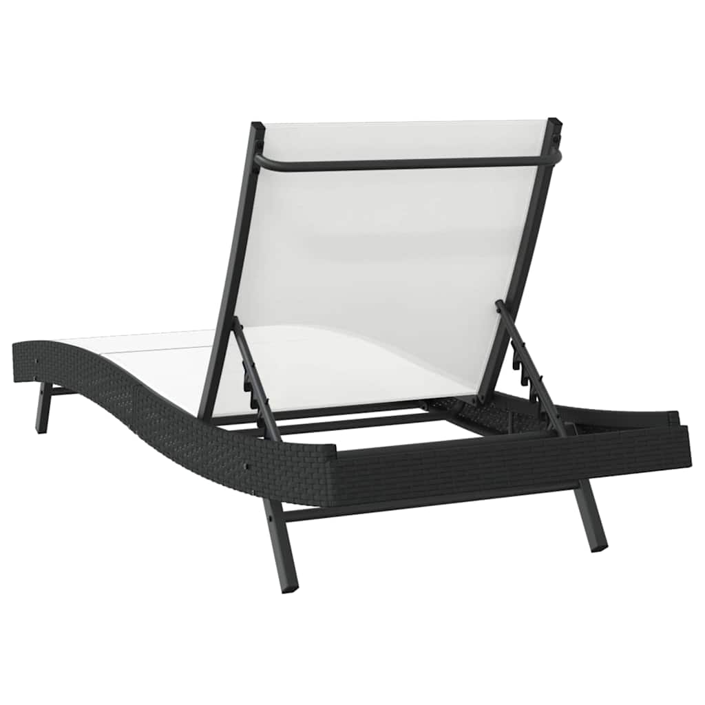 Liegestuhl 1-Person Schwarz und Weiß 70 x 197 x 82 cm