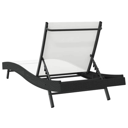 Liegestuhl 1-Person Schwarz und Weiß 70 x 197 x 82 cm