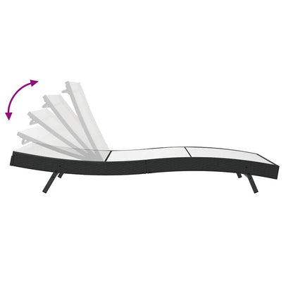 Liegestuhl 1-Person Schwarz und Weiß 70 x 197 x 82 cm