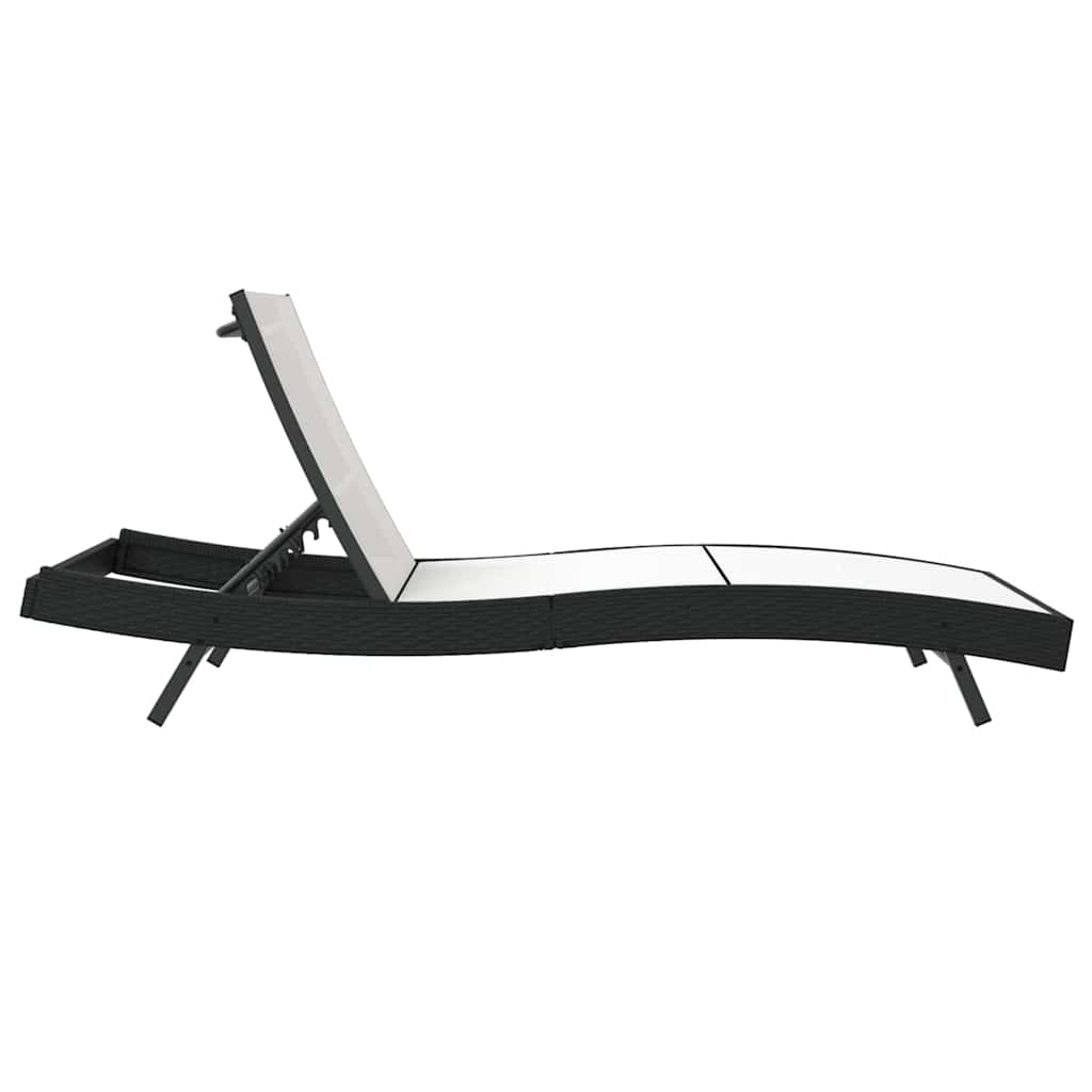 Liegestuhl 1-Person Schwarz und Weiß 70 x 197 x 82 cm