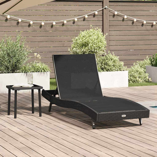 Sonnenliege mit Tisch 2 pcs Schwarz 40 x 40 x 40,5 cm