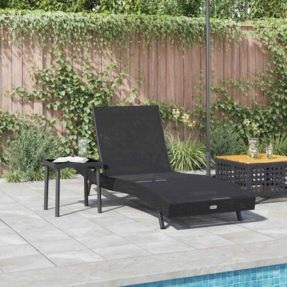 Sonnenliege mit Tisch 2 pcs Schwarz 40 x 40 x 40,5 cm