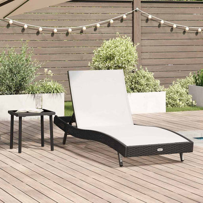 Sonnenliege mit Tisch 2 pcs Schwarz 40 x 40 x 40.5 cm