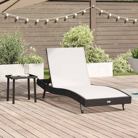 Sonnenliege mit Tisch 2 pcs Schwarz 40 x 40 x 40.5 cm