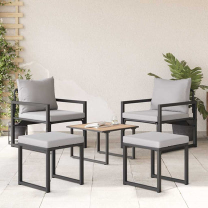 Garten-Sofa-Set 4 pcs Schwarz 61 x 72.5 x 71 cm Stahl
