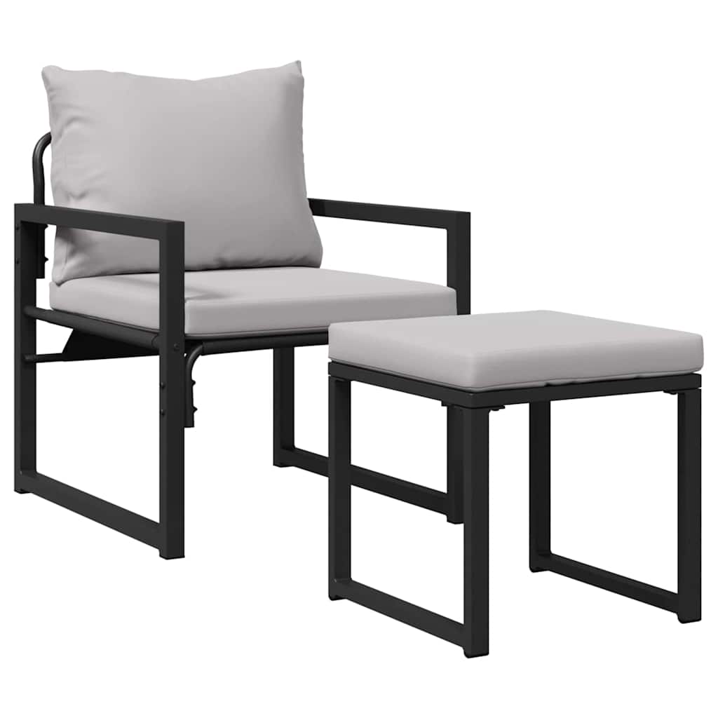 Garten-Sofa-Set 4 pcs Schwarz 61 x 72.5 x 71 cm Stahl