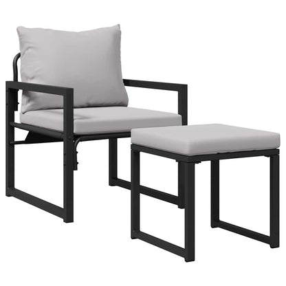 Garten-Sofa-Set 4 pcs Schwarz 61 x 72.5 x 71 cm Stahl