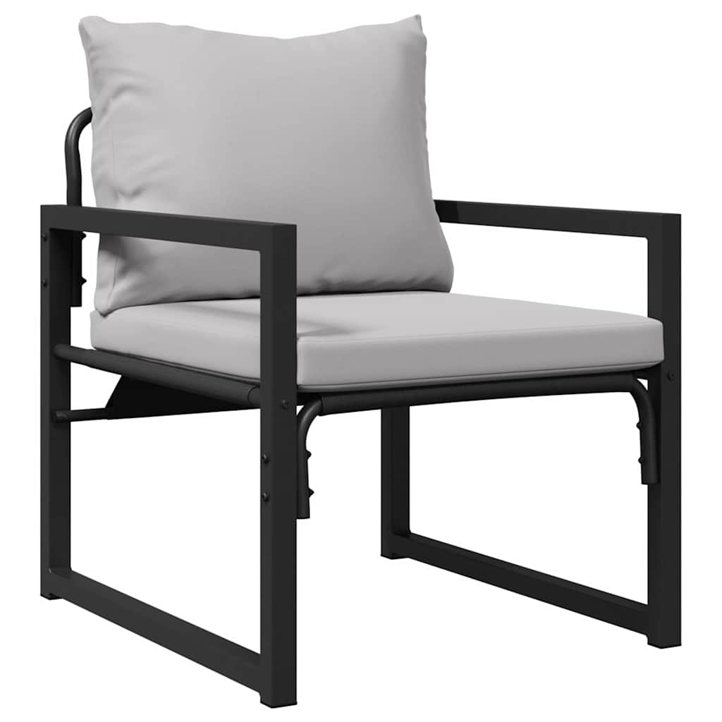 Garten-Sofa-Set 4 pcs Schwarz 61 x 72.5 x 71 cm Stahl