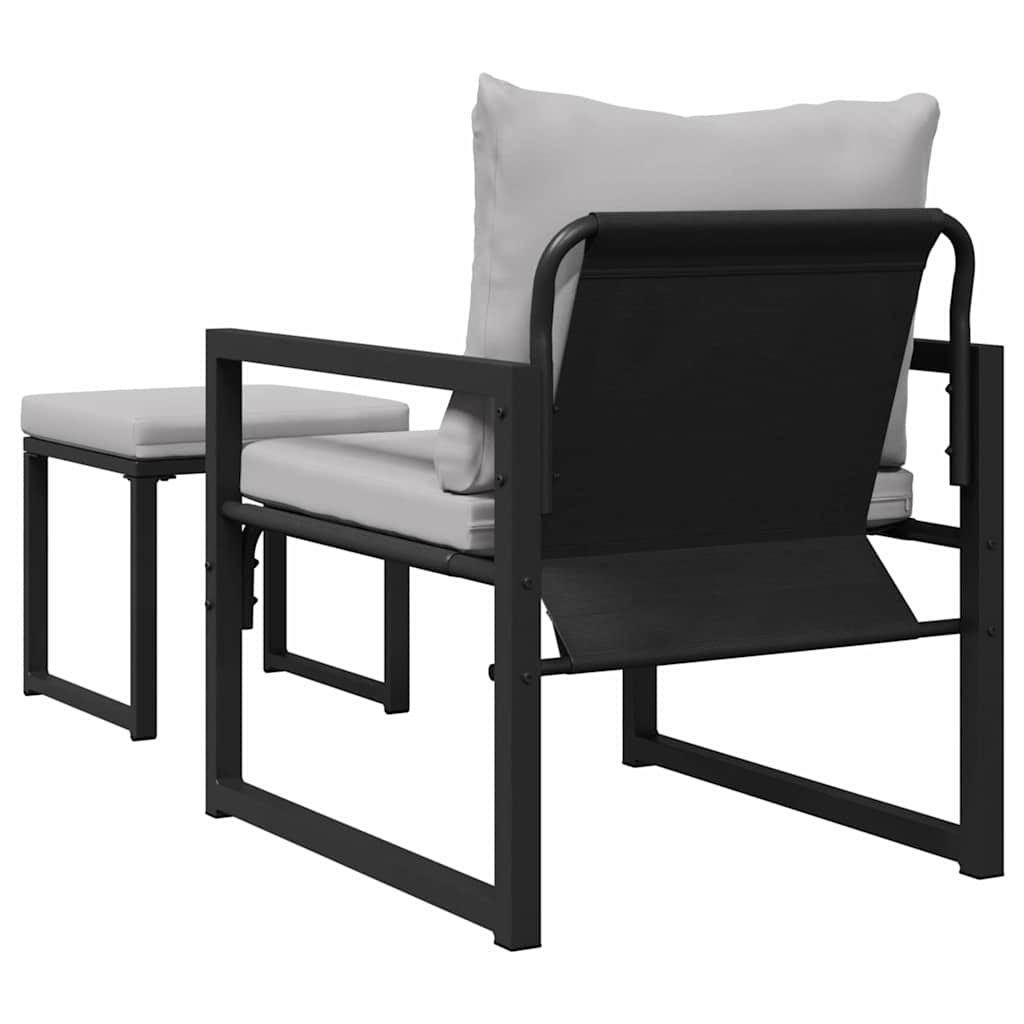 Garten-Sofa-Set 4 pcs Schwarz 61 x 72.5 x 71 cm Stahl