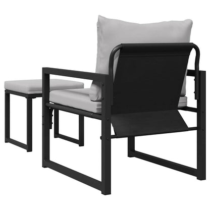Garten-Sofa-Set 4 pcs Schwarz 61 x 72.5 x 71 cm Stahl
