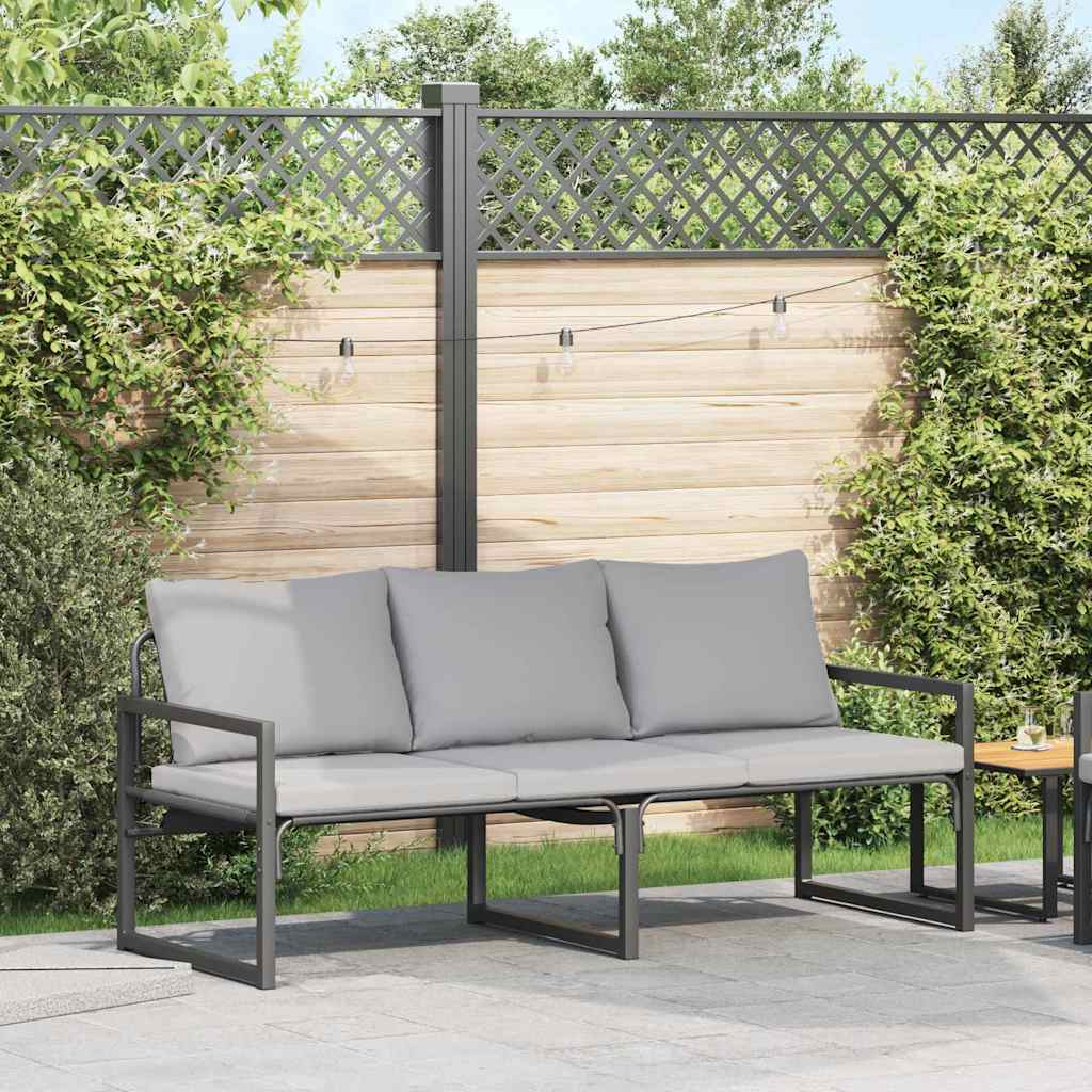 Gartenbank Schwarz 180 x 72,5 x 71 cm Stahl