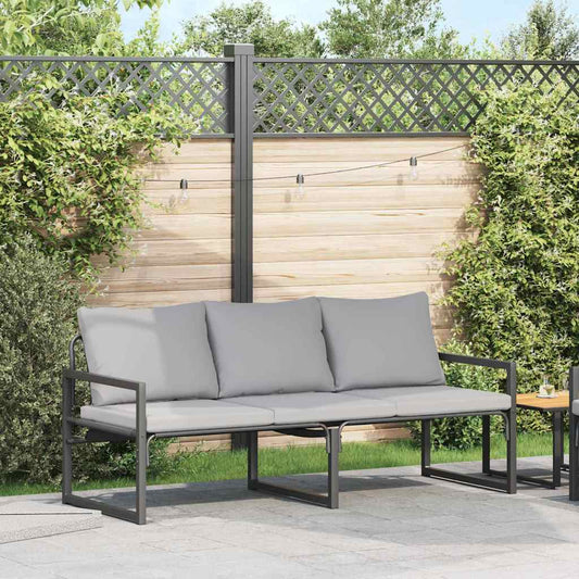 Gartenbank Schwarz 180 x 72,5 x 71 cm Stahl