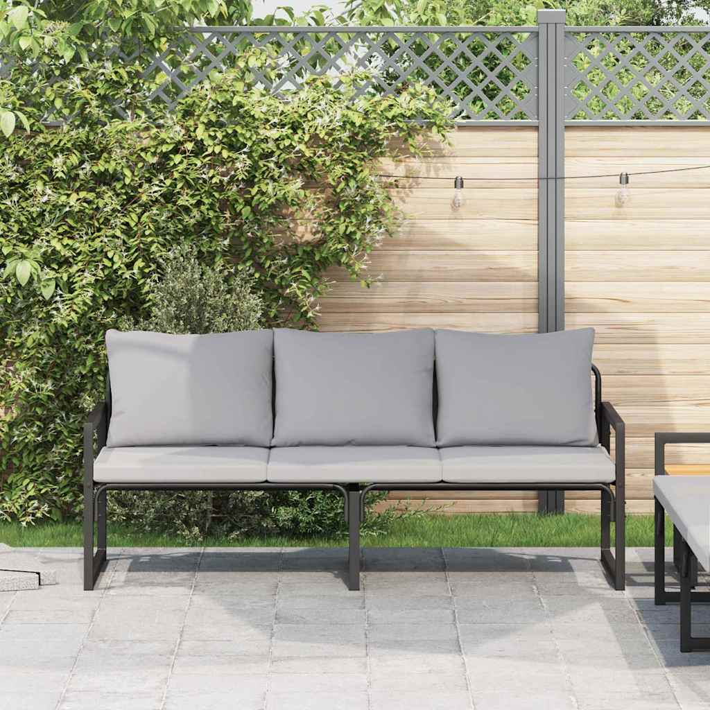 Gartenbank Schwarz 180 x 72,5 x 71 cm Stahl
