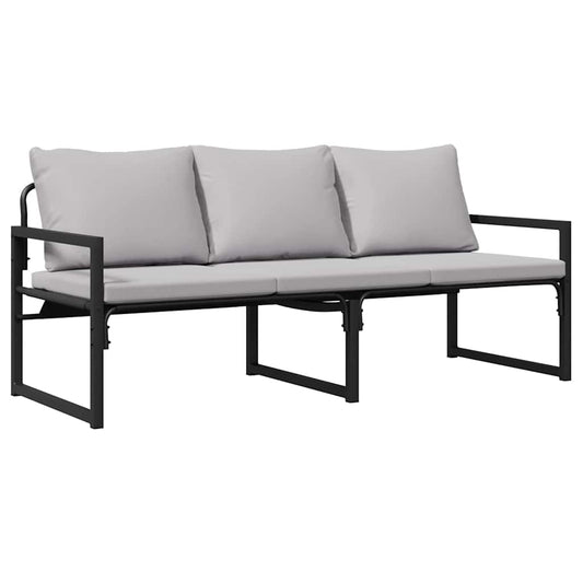 Gartenbank Schwarz 180 x 72,5 x 71 cm Stahl
