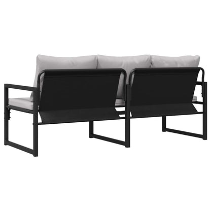 Gartenbank Schwarz 180 x 72,5 x 71 cm Stahl