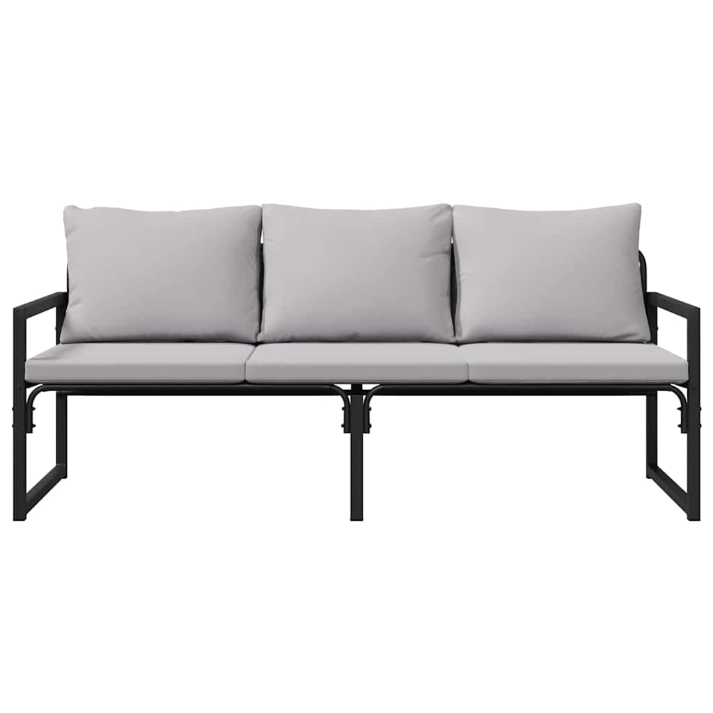 Gartenbank Schwarz 180 x 72,5 x 71 cm Stahl