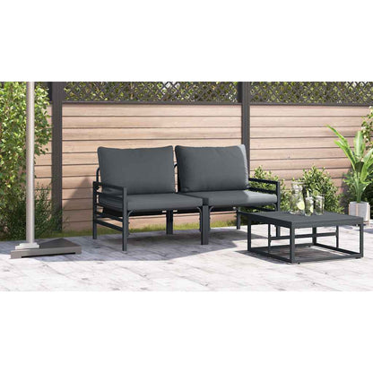 Gartenmöbel mit Kissen mit Kissen 2 pcs Anthrazit Stahl