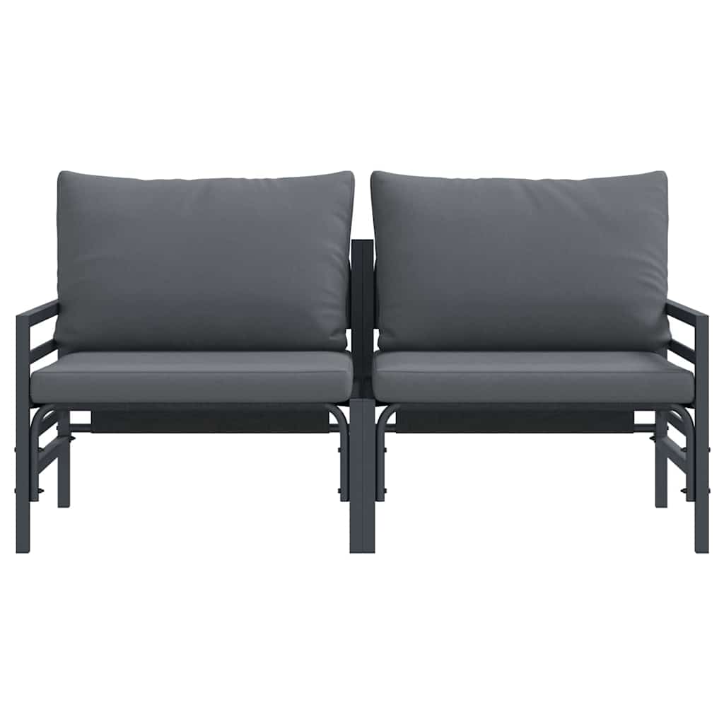 Gartenmöbel mit Kissen mit Kissen 2 pcs Anthrazit Stahl