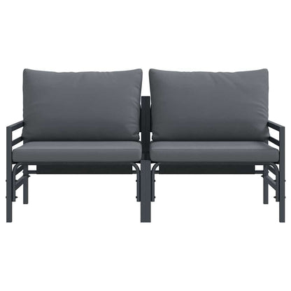 Gartenmöbel mit Kissen mit Kissen 2 pcs Anthrazit Stahl