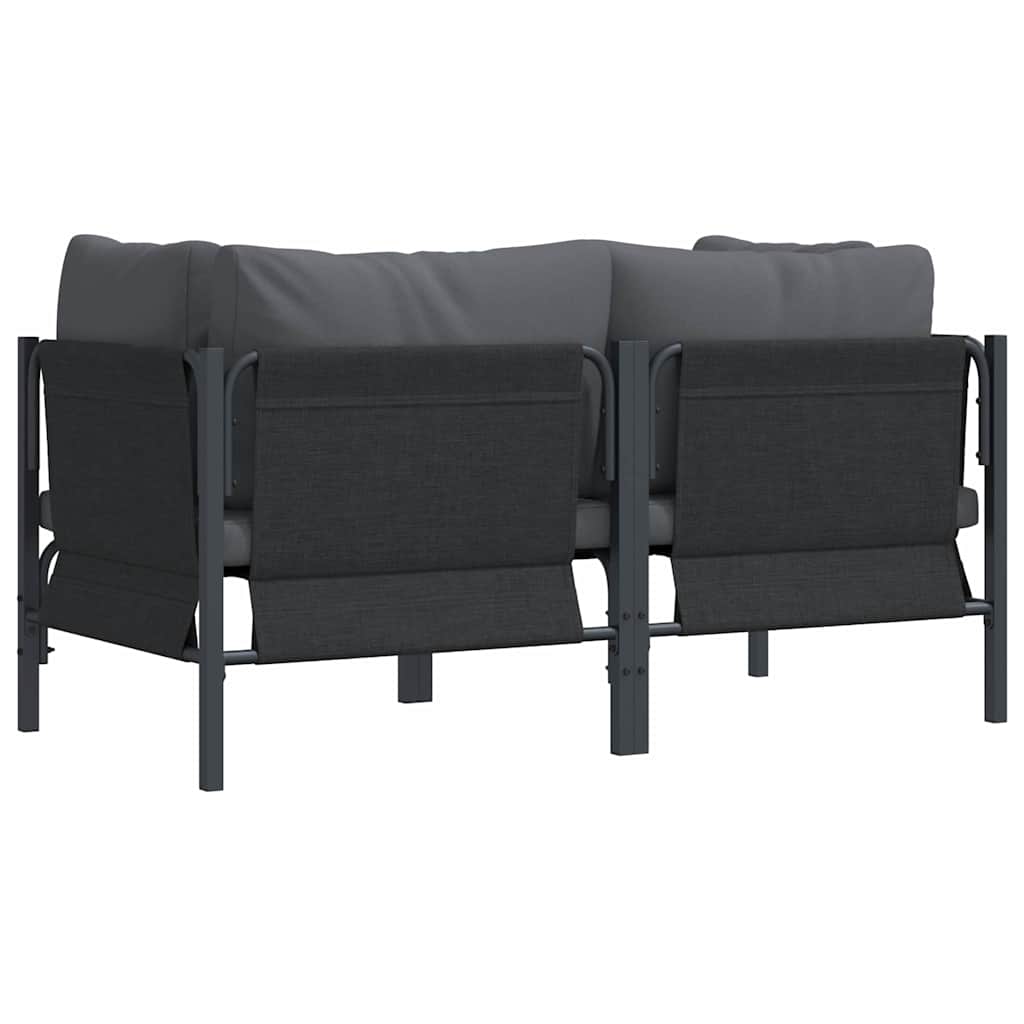 Gartenmöbel mit Kissen mit Kissen 2 pcs Anthrazit Stahl