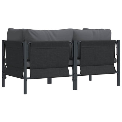 Gartenmöbel mit Kissen mit Kissen 2 pcs Anthrazit Stahl