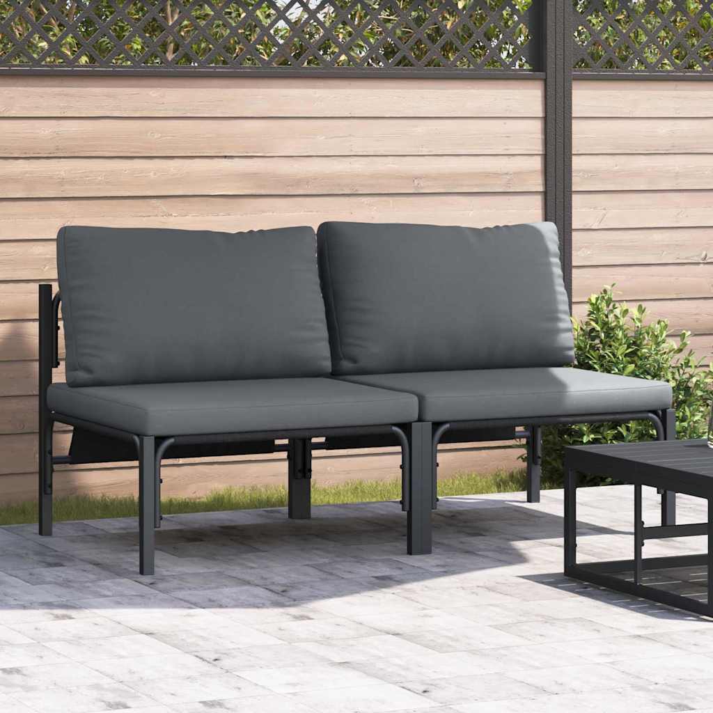 Gartenmöbel mit Kissen mit Kissen 2 pcs Anthrazit Stahl