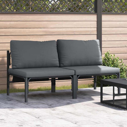 Gartenmöbel mit Kissen mit Kissen 2 pcs Anthrazit Stahl