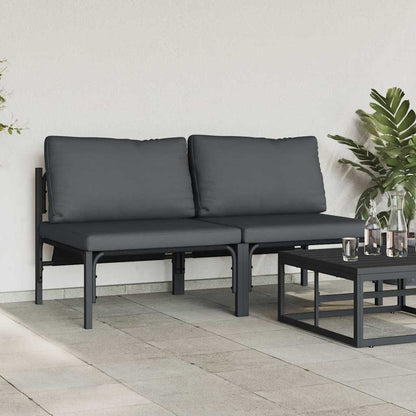 Gartenmöbel mit Kissen mit Kissen 2 pcs Anthrazit Stahl