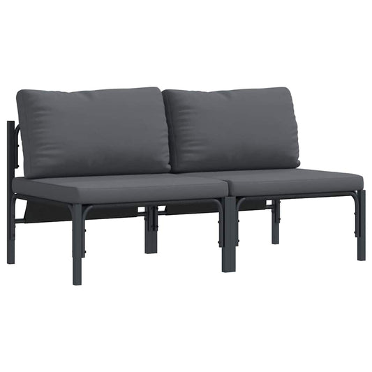 Gartenmöbel mit Kissen mit Kissen 2 pcs Anthrazit Stahl