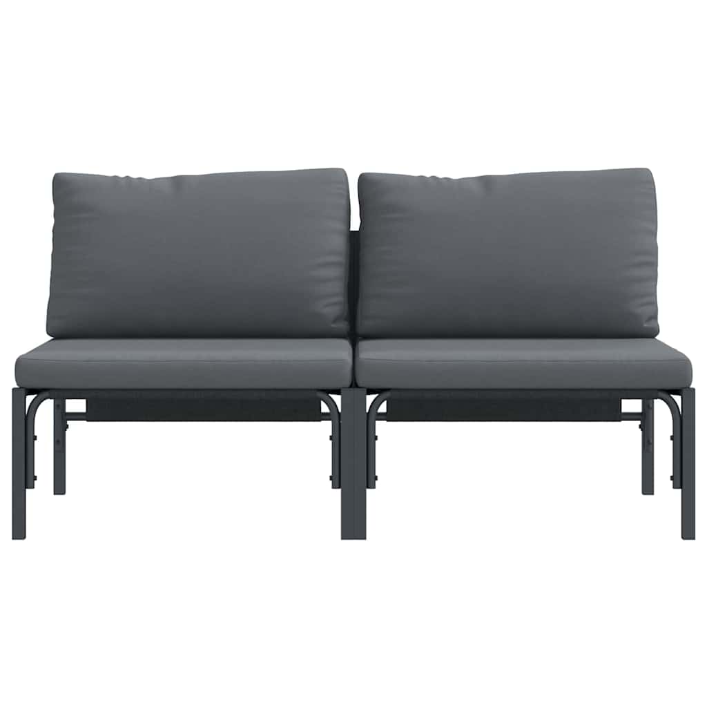 Gartenmöbel mit Kissen mit Kissen 2 pcs Anthrazit Stahl