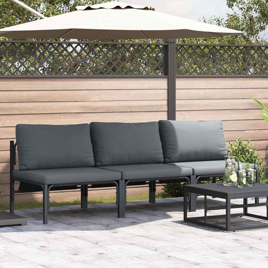 Gartenmöbel mit Kissen mit Kissen 3 pcs Anthrazit Stahl