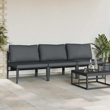 Gartenmöbel mit Kissen mit Kissen 3 pcs Anthrazit Stahl