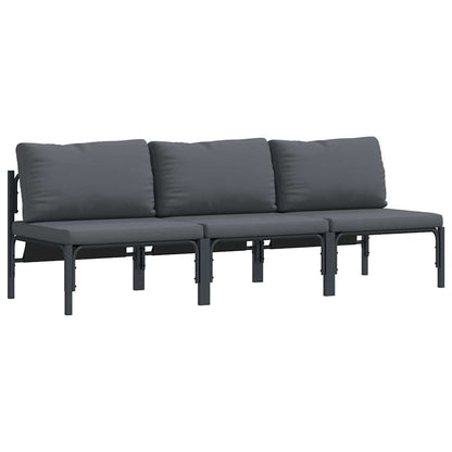 Gartenmöbel mit Kissen mit Kissen 3 pcs Anthrazit Stahl