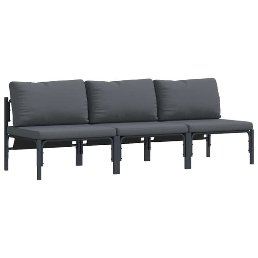Gartenmöbel mit Kissen mit Kissen 3 pcs Anthrazit Stahl