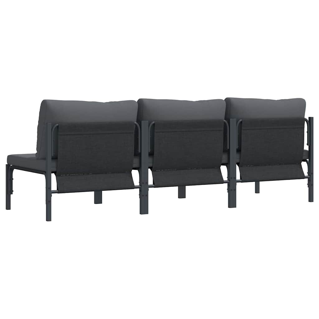 Gartenmöbel mit Kissen mit Kissen 3 pcs Anthrazit Stahl