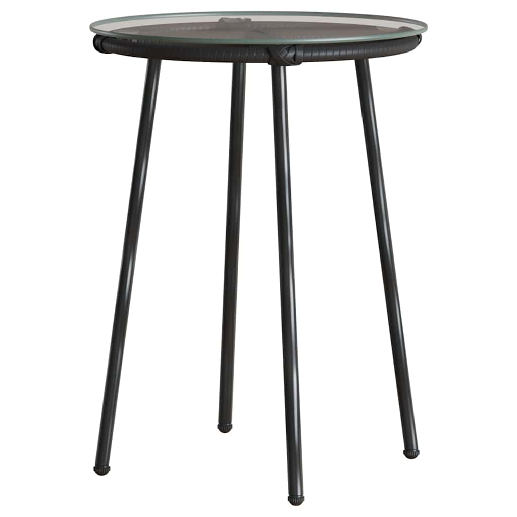 Garten Essgruppe 3 pcs Schwarz und Anthrazit Poly-Rattan, Stahl