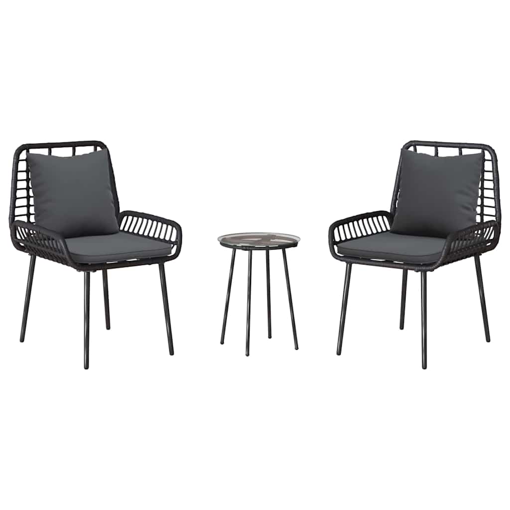 Garten Essgruppe 3 pcs Schwarz und Anthrazit