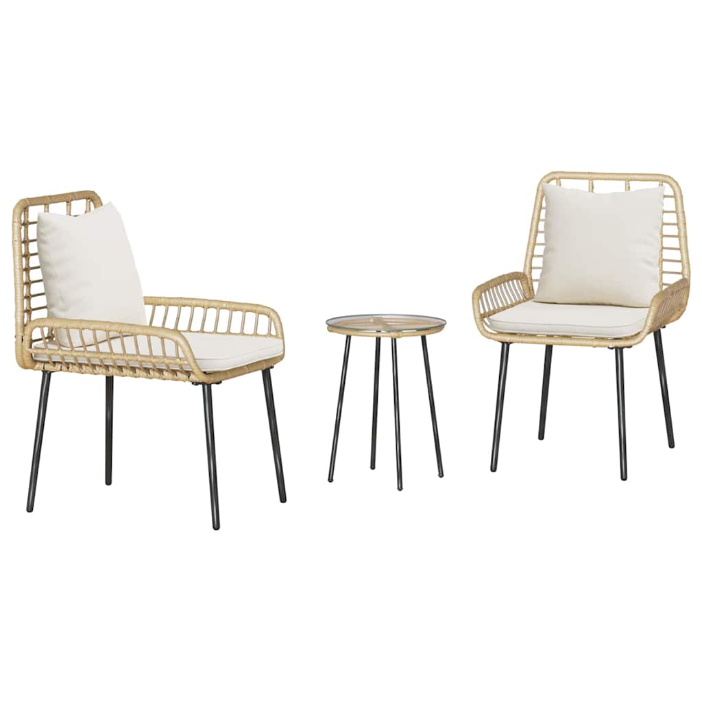 Garten Essgruppe 3 pcs Braun und Schwarz und Creme