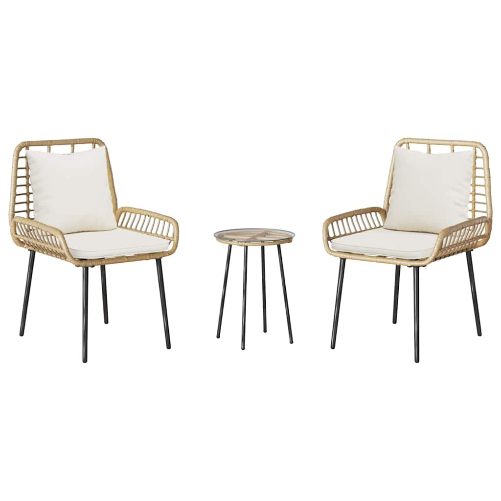 Garten Essgruppe 3 pcs Braun und Schwarz und Creme