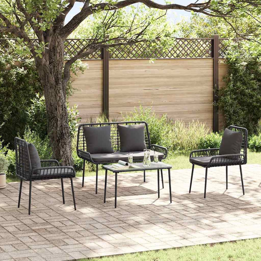 Garten Essgruppe 3 pcs Schwarz und Anthrazit
