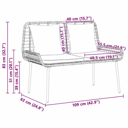 Garten Essgruppe 3 pcs Schwarz und Anthrazit