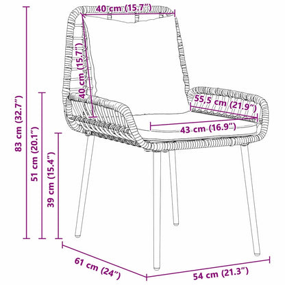 Garten Essgruppe 3 pcs Braun und Schwarz und Creme